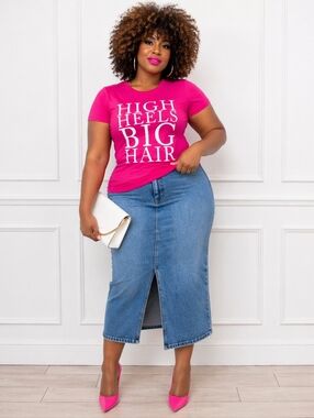 Hot Pink “High Heels Big Hair” Graphic Tee